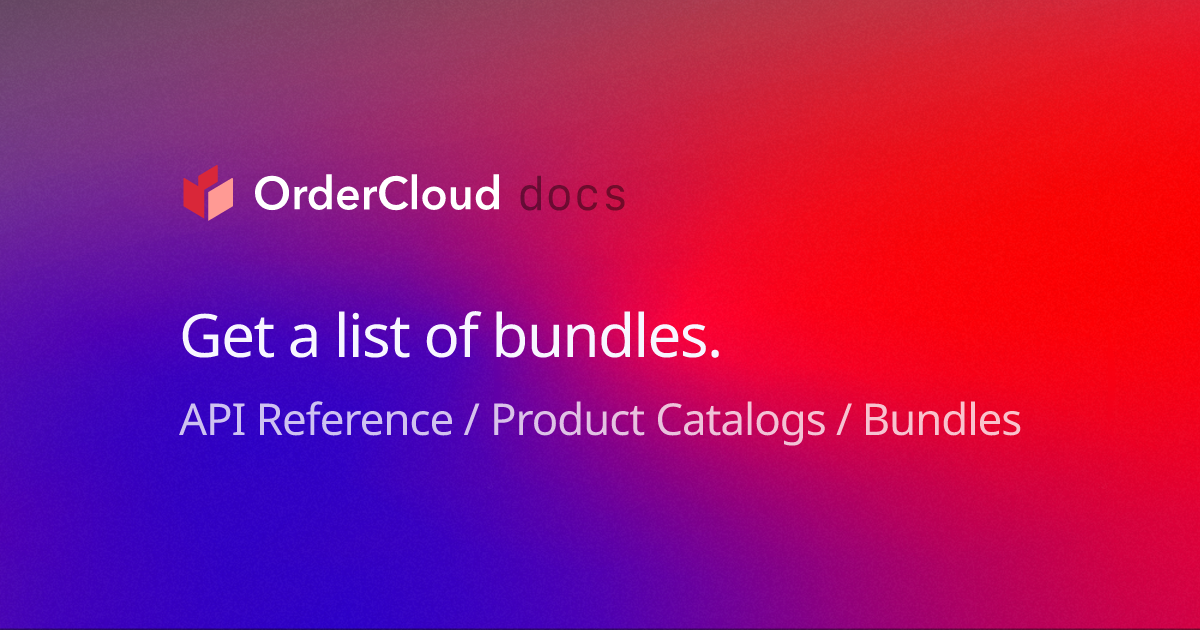 Get a list of bundles.